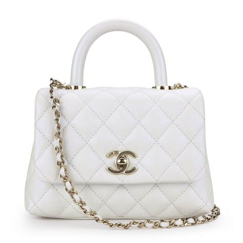 chanel iridescent top handle bag|mini flap bag Chanel 2021.